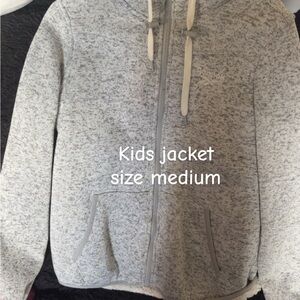 Reebok Light Gray Marled Full-Zip Kids Hoodie